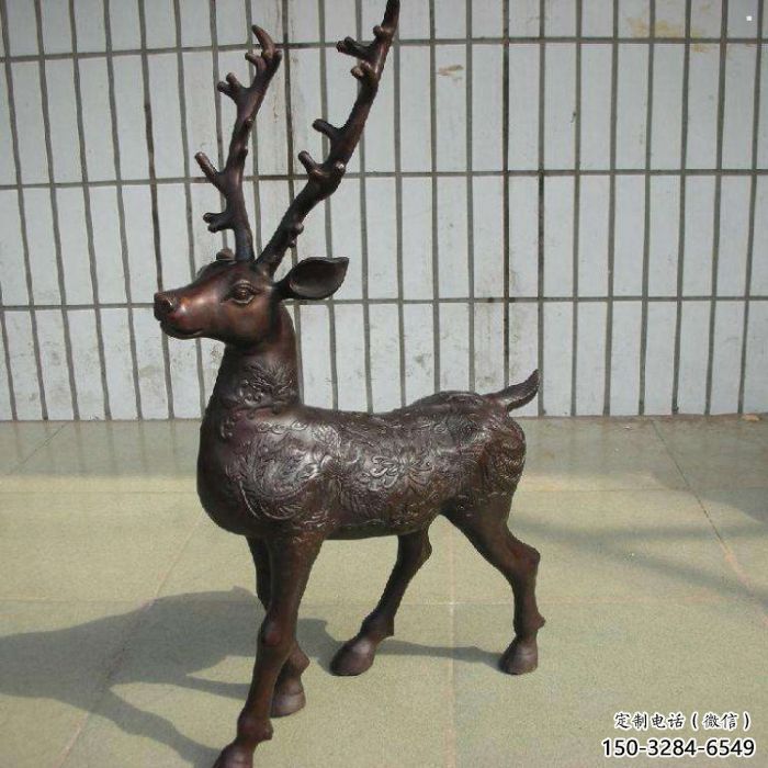 銅梅花鹿雕塑供給，街道標(biāo)識(shí)，梅花鹿銅雕塑供應(yīng)