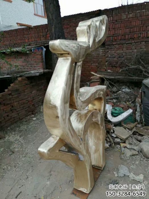 小鹿雕塑定價(jià)，街景小品，抽象銅鹿雕塑批發(fā)