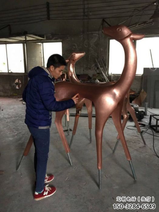 園林小鹿雕塑供求，中式工藝，抽象銅鹿雕塑精選