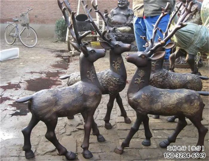 銅小鹿雕塑展品，花園小品，小鹿銅雕塑優(yōu)選
