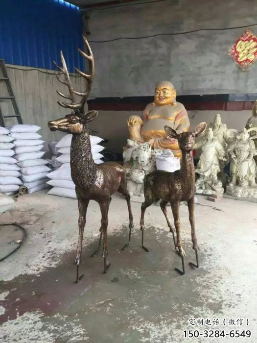 農(nóng)村馴鹿雕塑，鏤空海洋雕塑，抽象效果