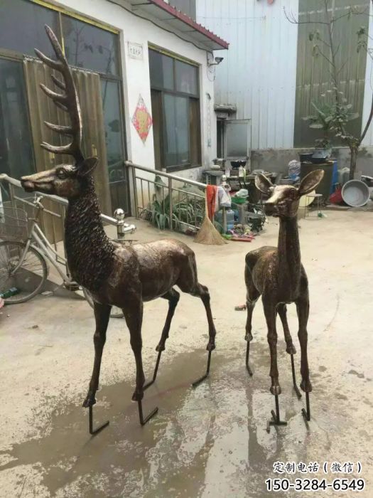 銅鹿雕塑，鑄銅動物雕塑
