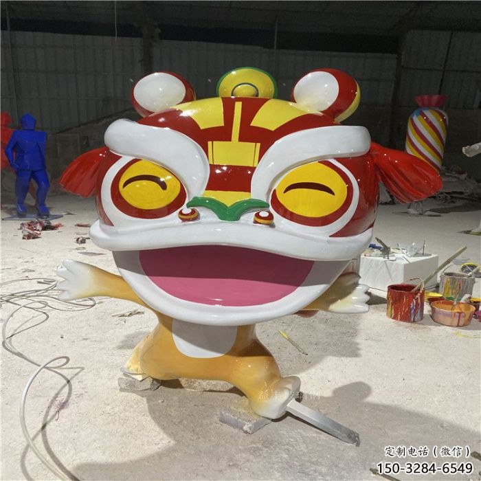 兒童樂園獅子雕塑，動漫景觀雕塑，卡通玻璃鋼景觀雕塑