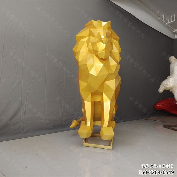 切面獅子雕塑承接，鍛造工藝，不銹鋼獅子雕塑訂做