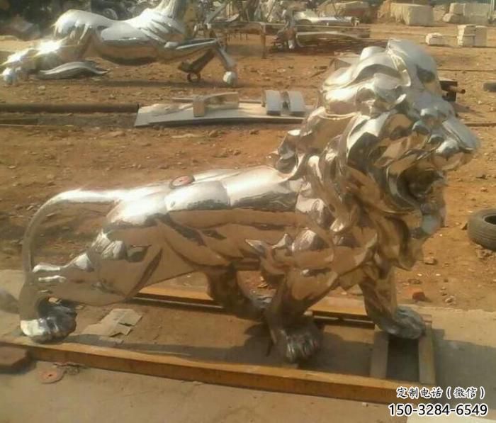 仿真獅子雕塑制作，園林裝飾，建筑不銹鋼獅子雕塑生產