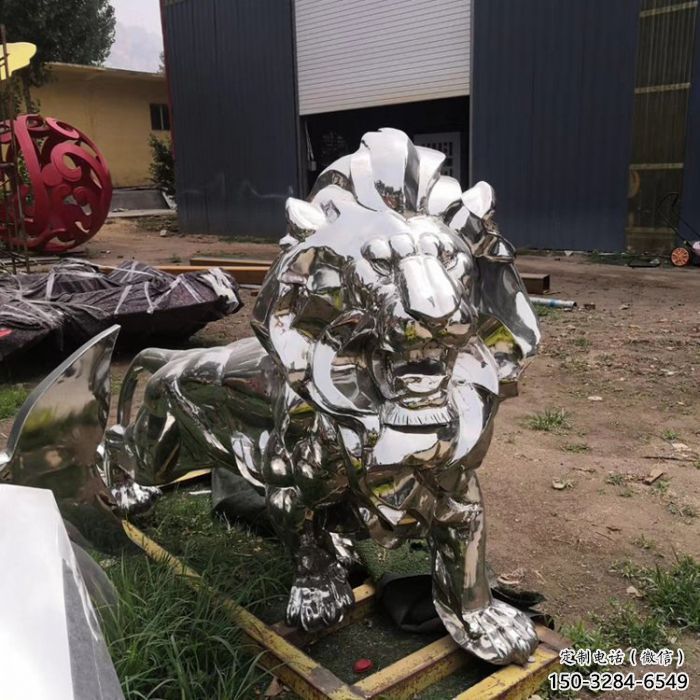 亮面獅子雕塑標(biāo)準(zhǔn)，廣場雕塑，不銹鋼獅子雕塑供給