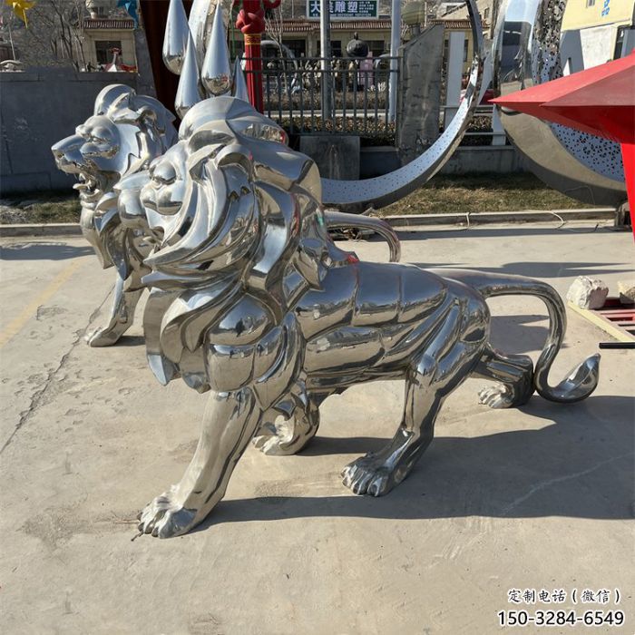 獅子雕塑工廠，鏡面拋光藝術，不銹鋼獅子雕塑供應