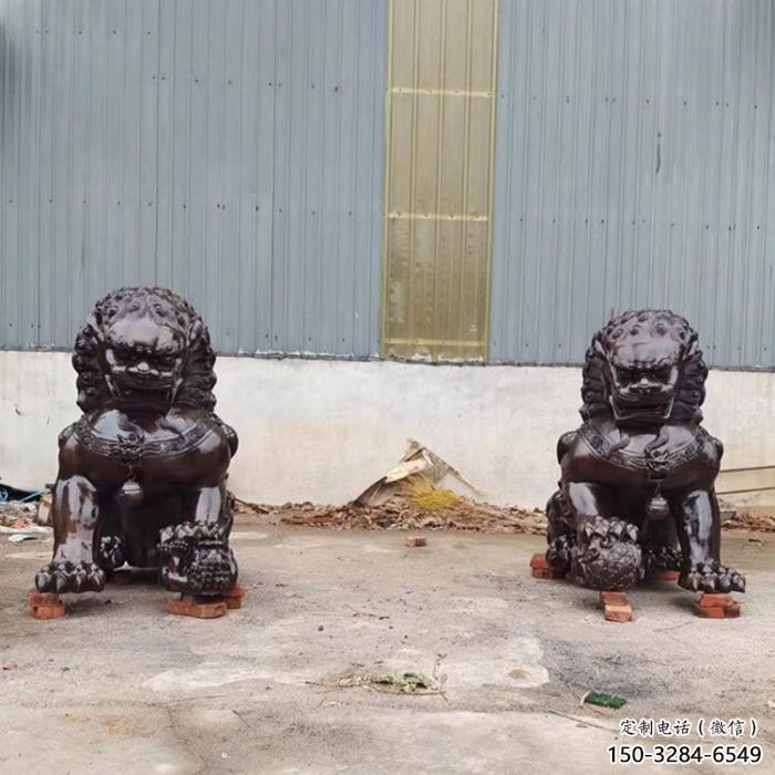 黃銅獅子雕塑制造商，城市雕塑，大型蹲獅雕塑制作