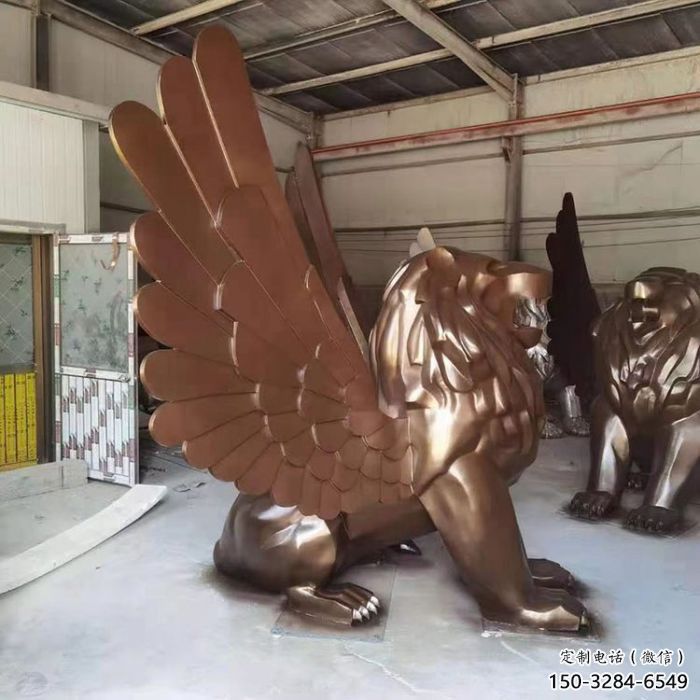 景觀獅子雕塑造型選用，美陳雕塑，抽象飛獅雕塑標(biāo)準(zhǔn)
