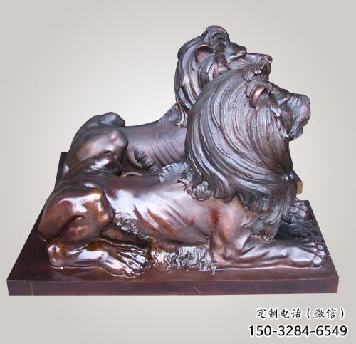 紅銅獅子方案精品，景觀雕塑，房地產(chǎn)趴獅雕塑生產(chǎn)商