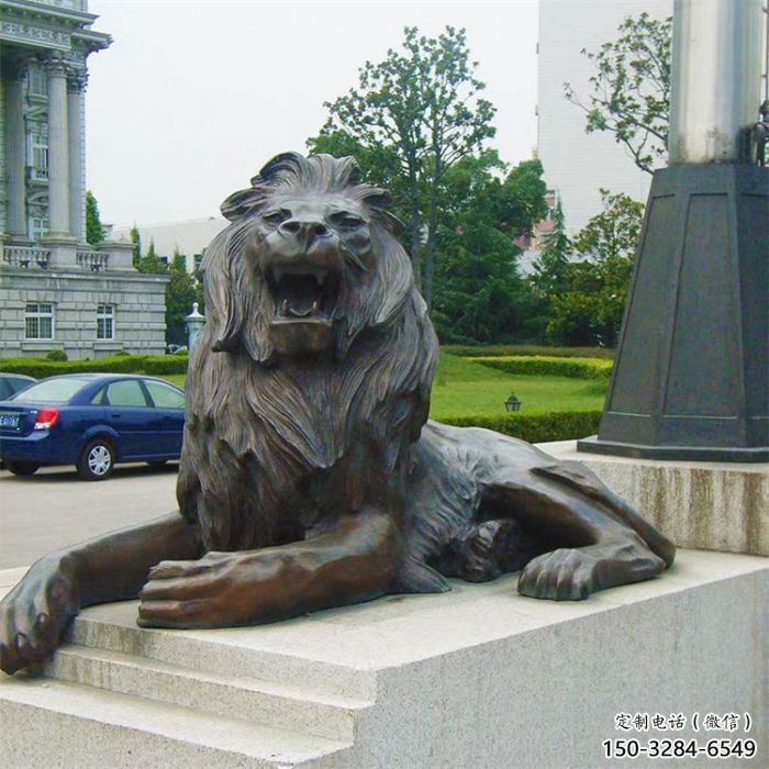 獅子雕塑定制，小區(qū)雕塑，建筑趴獅雕塑提供