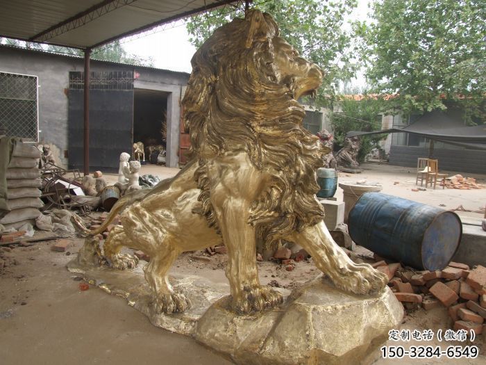 純銅仿古獅子雕塑，動物雕塑，大型走獅雕塑標準