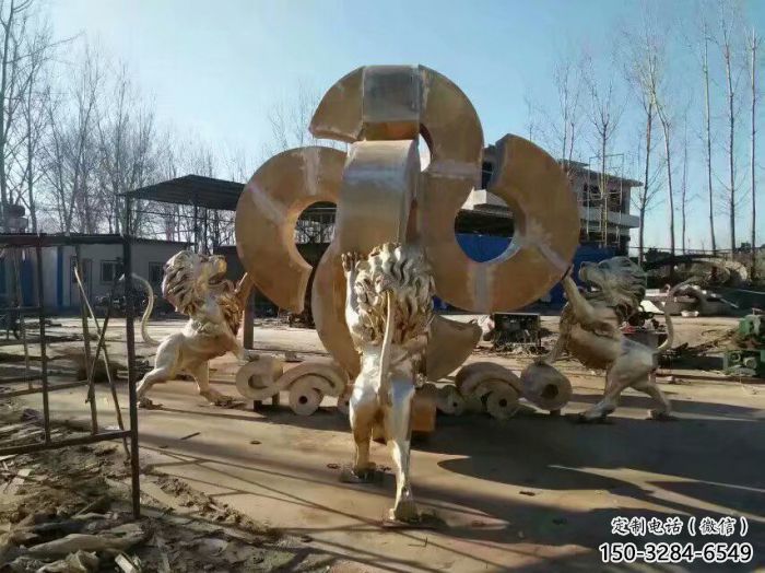 黃銅獅子雕塑承接，景觀雕塑，走獅雕塑供應(yīng)