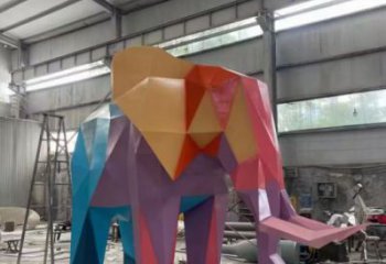 烤漆大象雕塑，仿真主題，切面工藝