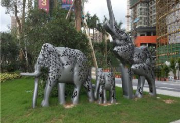 金屬大象雕塑制造，公園雕塑，鏡面大象雕塑展品