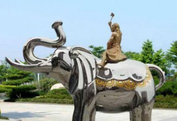 景觀大象雕塑工程選用，美陳雕塑，鏡面大象雕塑展示