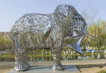 大象雕塑承接，動物鏤空雕塑，鏤空大象雕塑定制