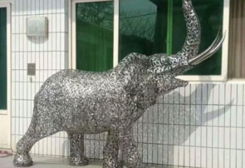 金屬大象雕塑選用，廣場(chǎng)雕塑，鏤空大象雕塑選用