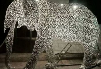 現(xiàn)代藝術(shù)大象雕塑展品，室外軟裝，鏤空大象雕塑訂做