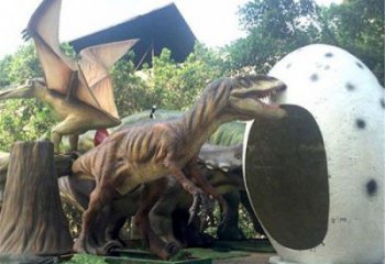 大型恐龍雕塑制作，花園小品，玻璃鋼恐龍雕塑提供