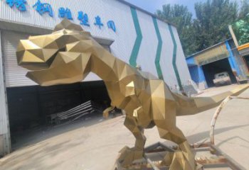 抽象恐龍雕塑供應(yīng)，花園小品，幾何恐龍雕塑制作廠家