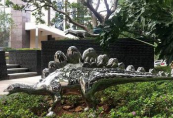 景觀恐龍雕塑廠家，拋光工藝，鏡面恐龍雕塑承接