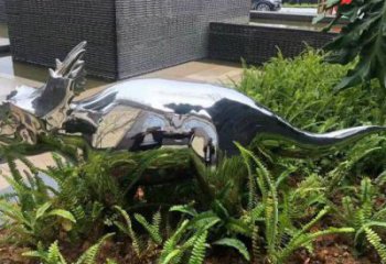 藝術(shù)恐龍雕塑觀賞型，街景小品，鏡面恐龍雕塑主題常用