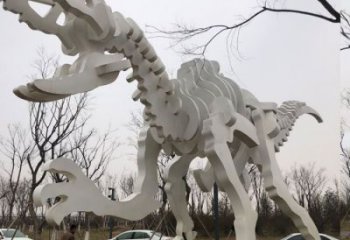 鏤空恐龍雕塑展品，金屬制作，恐龍骨架雕塑精品