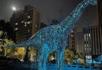 鏤空恐龍雕塑供需，標(biāo)識雕塑，燈光恐龍雕塑制造商