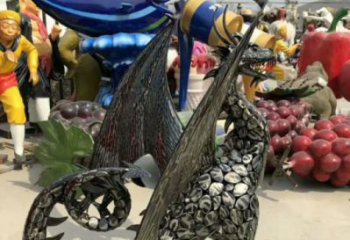鐵藝恐龍雕塑制造商，室外軟裝，鐵藝恐龍雕塑制作