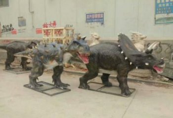 恐龍雕塑定制，小區(qū)雕塑，發(fā)聲恐龍雕塑提供