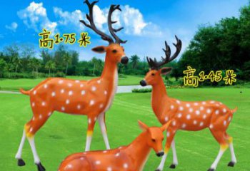 彩繪梅花鹿雕塑選用，廣場雕塑，玻璃鋼動物雕塑選用