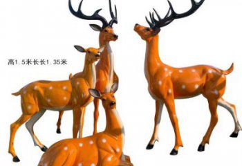 梅花鹿雕塑通用，街頭雕塑，玻璃鋼梅花鹿雕塑標(biāo)準(zhǔn)