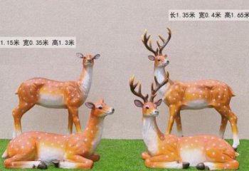 梅花鹿雕塑預(yù)定，小區(qū)擺件，玻璃鋼梅花鹿雕塑精品
