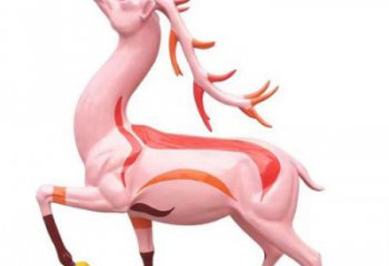 門口梅花鹿雕塑點擊，地標(biāo)擺件，玻璃鋼梅花鹿雕塑承接