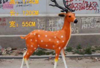 公園小鹿雕塑，彩繪工藝，玻璃鋼動物雕塑廠家