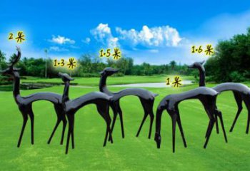 抽象小鹿雕塑專供，美陳雕塑，仿銅小鹿雕塑預(yù)定