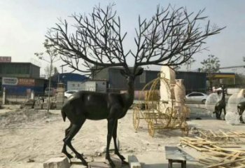 麋鹿雕塑通用，戶外雕塑，仿銅麋鹿雕塑供應(yīng)
