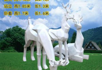 小鹿雕塑訂做，動物雕塑，抽象小鹿雕塑生產(chǎn)廠家