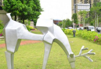 小鹿雕塑精選，露天雕塑，抽象小鹿雕塑制作展品