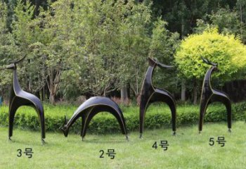 小鹿雕塑批發(fā)，幾何動物雕塑，抽象小鹿雕塑標準