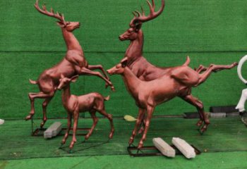 銅梅花鹿雕塑制作，公園小品，梅花鹿銅雕塑優(yōu)選