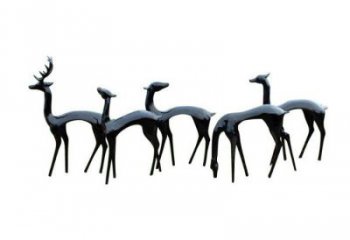 小鹿雕塑展品，公園小品，景觀抽象銅鹿雕塑生產(chǎn)商