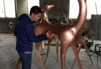 園林小鹿雕塑供求，中式工藝，抽象銅鹿雕塑精選