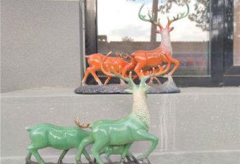 銅小鹿雕塑優(yōu)選，陸地擺件，景觀小鹿銅雕塑制作