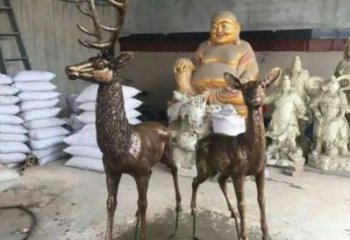 農(nóng)村馴鹿雕塑，鏤空海洋雕塑，抽象效果