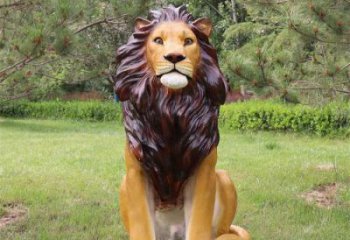 仿真獅子雕塑，公園動(dòng)物景觀雕塑，玻璃鋼獅子雕塑