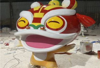 卡通形態(tài)效果，玻璃鋼卡通獅子雕塑，美陳景觀擺件