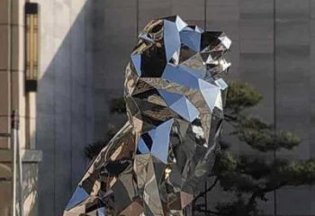 景觀獅子雕塑精選，陸地擺件，公園不銹鋼獅子雕塑精品