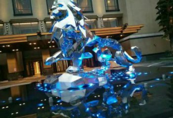 切面獅子雕塑通用，街景小品，不銹鋼獅子雕塑制造
